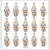 Custom Face 20th 30th 40th 50th 60th 70th Birthday Sticker (Vel)