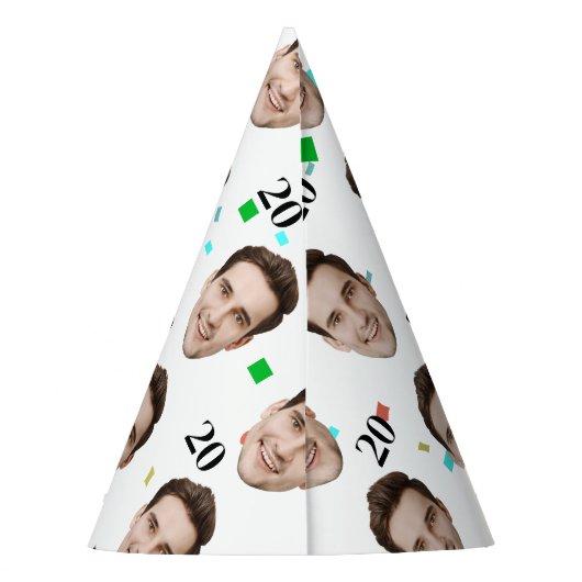 Custom Face 20th 30th 40th 50th 60th 70th Verjaard Feesthoedjes (Achterkant)