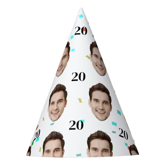 Custom Face 20th 30th 40th 50th 60th 70th Verjaard Feesthoedjes (Voorkant)