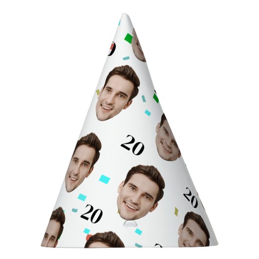 Custom Face 20th 30th 40th 50th 60th 70th Verjaard Feesthoedjes (Rechts)