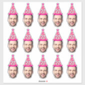 Custom Face 20th 30th 40th 50th 60th 70th Verjaard Sticker (Vel)