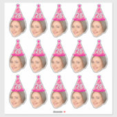 Custom Face 20th 30th 40th 50th 60th 70th Verjaard Sticker (Vel)