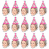 Custom Face 20th 30th 40th 50th 60th 70th Verjaard Sticker (Voorkant)