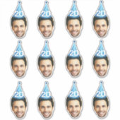 Custom Face 20th 30th 40th 50th 60th 70th Verjaard Sticker (Voorkant)
