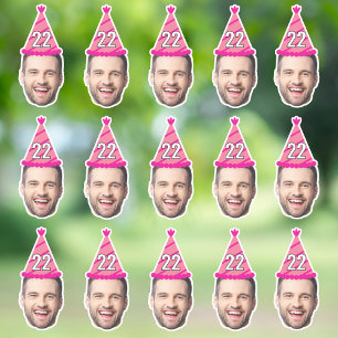 Custom Face 20th 30th 40th 50th 60th 70th Verjaard Sticker