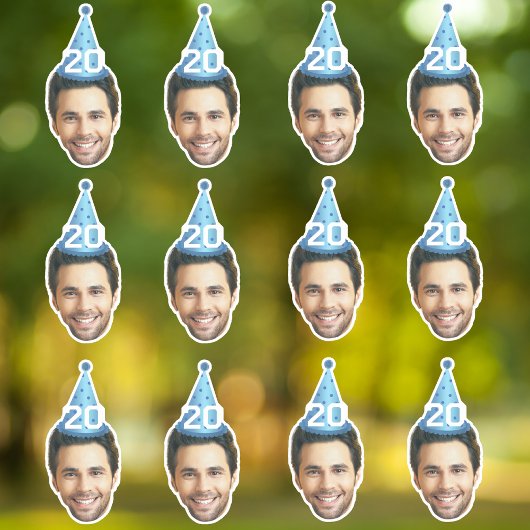 Custom Face 20th 30th 40th 50th 60th 70th Verjaard Sticker