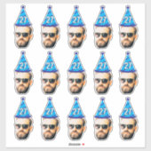 Custom Face 20th 30th 40th 50th 60th 70th Verjaard Sticker (Vel)