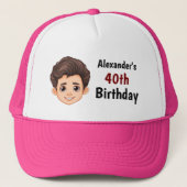 Custom Face 30th 40th 50th 60th 70 Birthday Squad Trucker Pet (Voorkant)