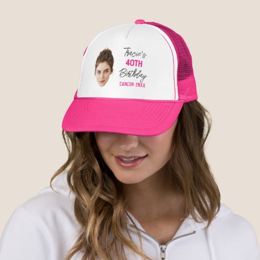 Custom Face 30th 40th 50th 60th 70 Birthday Squad Trucker Pet (In situ)