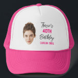 Custom Face 30th 40th 50th 60th 70 Birthday Squad Trucker Pet<br><div class="desc">Custom Face 30th 40th 50th 60th 70 Verjaardag Squad Trucker Hoed</div>