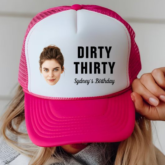 Custom Face 30th 40th 50th 60th 70th Birthday Pary Trucker Pet