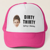 Custom Face 30th 40th 50th 60th 70th Birthday Pary Trucker Pet (Voorkant)