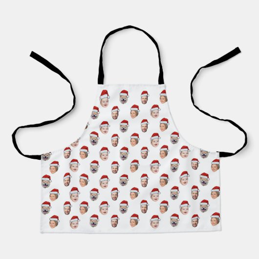 Custom Face Apron, Santa Hat 4 Photos Christmas Schort (Voorkant)
