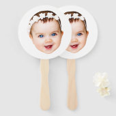 Custom Face Baby Bachelorette Party Verjaardag Handwaaier (Voorkant en achterkant)