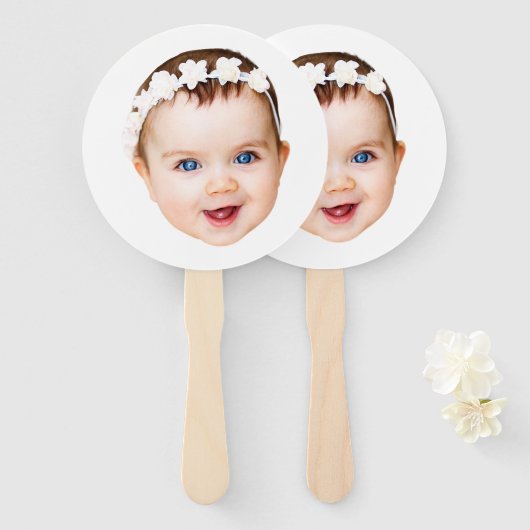 Custom Face Baby Bachelorette Party Verjaardag Handwaaier (Voorkant en achterkant)