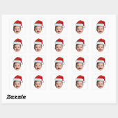 Custom Face Baby Santa Hat Photo Christmas   Vierkante Sticker (Vel)