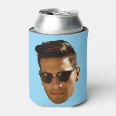 Custom Face Bachelorette Party Verjaardag Blauw Blikjeskoeler (Blikje Voorkant)