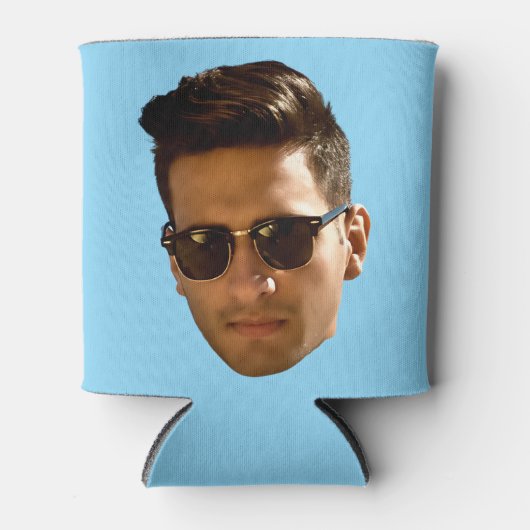 Custom Face Bachelorette Party Verjaardag Blauw Blikjeskoeler (Voorkant)