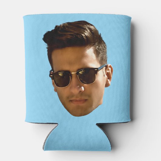 Custom Face Bachelorette Party Verjaardag Blauw Blikjeskoeler (Achterkant)