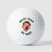 Custom Face Best Dad van Par New Dad Gepersonalise Golfballen (Voorkant)