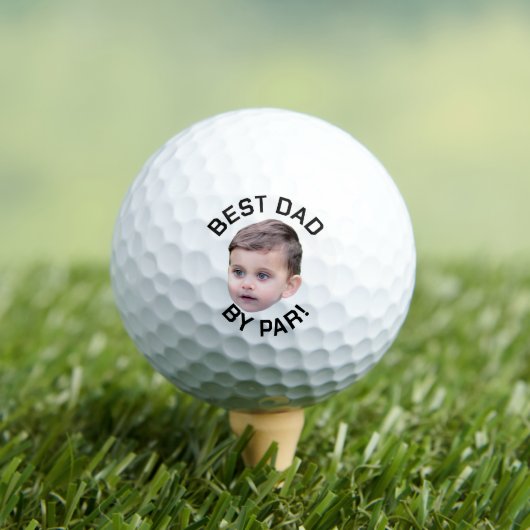 Custom Face Best Dad van Par New Dad Gepersonalise Golfballen (Insitu Shirt)