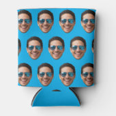 Custom Face Birthday Favors Bachelor Party Blue  Blikjeskoeler (Voorkant)