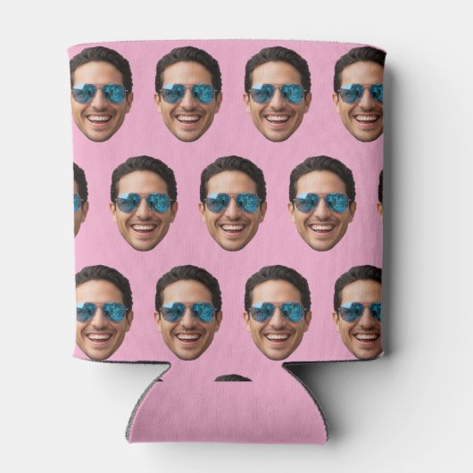 Custom Face Birthday Favors Bachelor Party Pink  Blikjeskoeler (Achterkant)