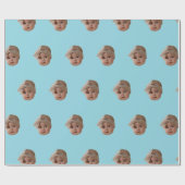 Custom Face Birthday Party Custom Baby Photo Gifts Cadeaupapier (Vlak)