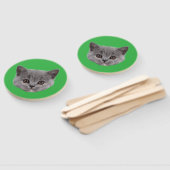 Custom Face Cat Cutout Bachelorette Party Verjaard Handwaaier (Niet-gemonteerd)