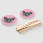 Custom Face Cat Cutout Bachelorette Party Verjaard Handwaaier (Niet-gemonteerd)