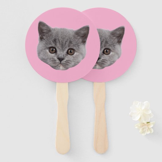 Custom Face Cat Cutout Bachelorette Party Verjaard Handwaaier (Voorkant en achterkant)