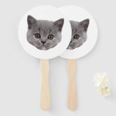 Custom Face Cat Cutout Bachelorette Party Verjaard Handwaaier (Voorkant en achterkant)