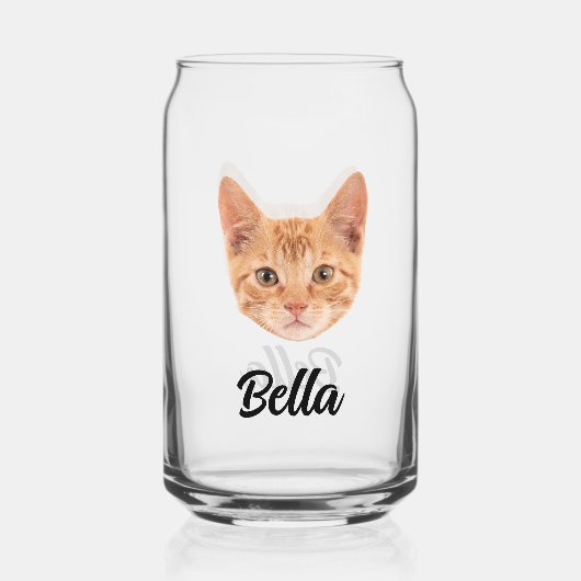 Custom Face Cat Mom Pet Lovers Gepersonaliseerde K Blikvorm Glas (Achterkant)