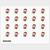 Custom Face Cat Santa Hat Photo Christmas   Vierkante Sticker (Vel)