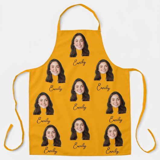 Custom Face Chef Keuken Grappig Cadeau Voor Vrouwe Schort (Voorkant)