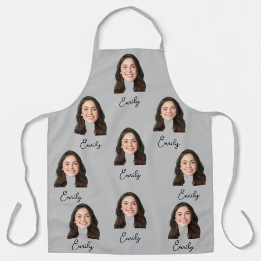 Custom Face Chef Keuken Grappig Cadeau Voor Vrouwe Schort (Voorkant)