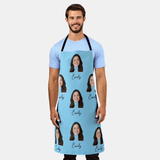 Custom Face Chef Keuken Grappig Cadeau Voor Vrouwe Schort (Gedragen)