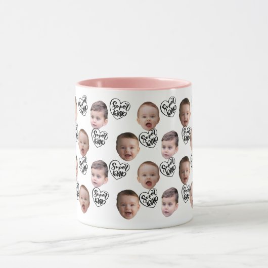 Custom Face Coffee Mok | Dad Gift Baby Face (Midden)