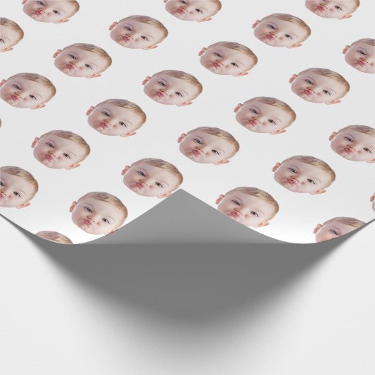 Custom Face Creëer uw eigen Custom Gift Christmas Cadeaupapier (Hoek)