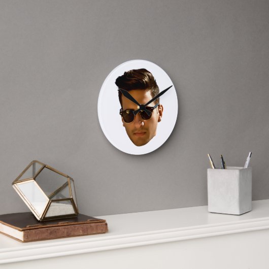 Custom Face Cutout Bachelorette Party Verjaardag Ronde Klok (Kantoor)