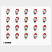 Custom Face Dog Santa Hat Photo Christmas   Vierkante Sticker (Vel)