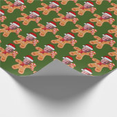 Custom Face Foto Gingerbread Funny Joe Biden Cadeaupapier (Hoek)