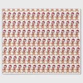 Custom Face Foto Gingerbread Grappig Trump Hoofd Cadeaupapier (Vlak)