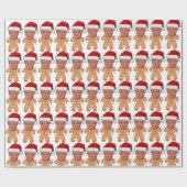 Custom Face Foto Gingerbread Grappige Trump Xmas Cadeaupapier (Vlak)