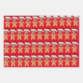 Custom Face Foto Gingerbread Grappige Trump Xmas Inpakpapier Vel (Voorkant 3)