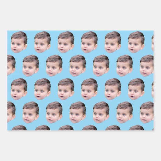 Custom Face Gift Wrap | Funny Custom Heads Photo Inpakpapier Vel (Voorkant 2)