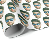 Custom Face Head Wedding Vrijgezellenfeest Party F Cadeaupapier (Rol Hoek)