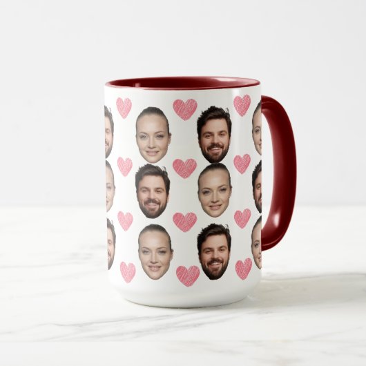 Custom Face Jubileum Gift voor Man Boyfriend Mok (Voorkant rechts)