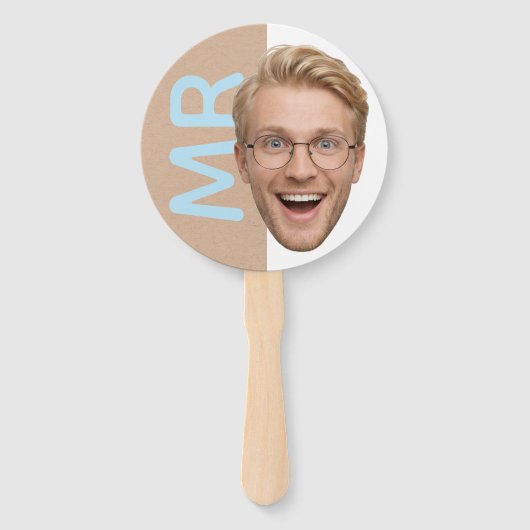 Custom Face Mr or Mrs Reception Game Paddles  Handwaaier (Voorkant)