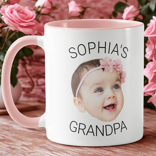 Custom Face Mug, Baby Photo Gift for Grandpa Mok